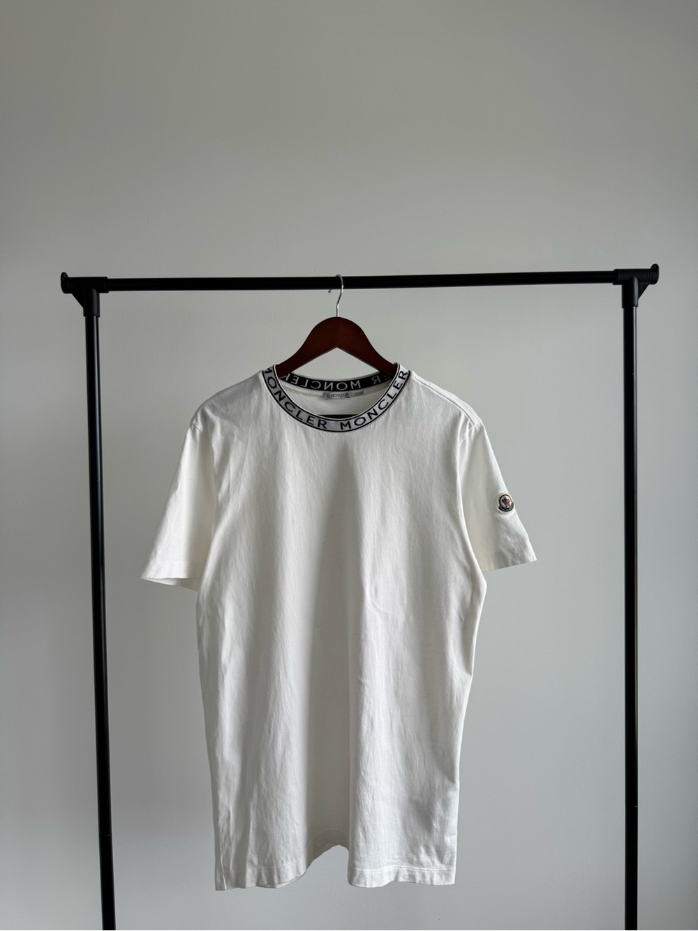Moncler white Logo-Trimmed Cotton T-shirt
